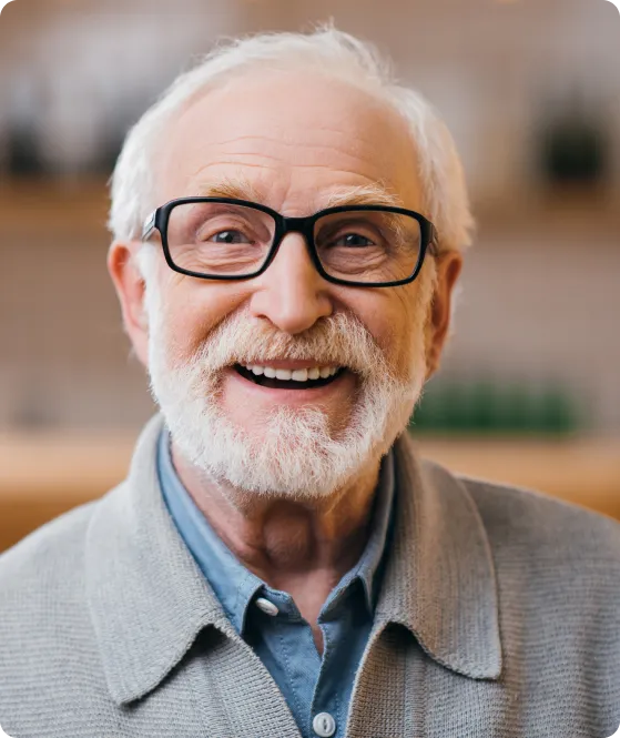 Old man smiling